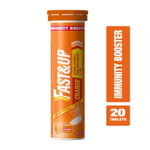 Fast&up Charge Vitamin C & Zinc Effervescent Tablets With Natural Amla -orange Flavour (20 Tablets)