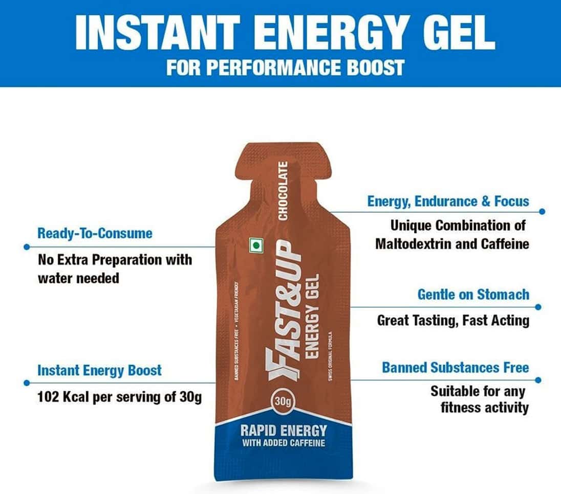 Buy FAST & UP VEGAN CHOCOLATE ENERGY GEL SACHETS BOX OF 5 'S Online