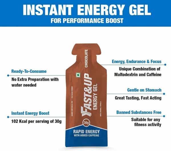 Fast&Up Vegan Chocolate Energy Gel Sachets Box Of 5 'S