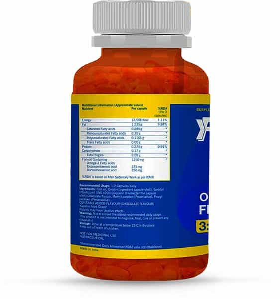 Fast&Up Promega Omega 3 Rich Fish Oil 1250Mg 3:2 Health Epa:dha Ratio (60 Softgels)