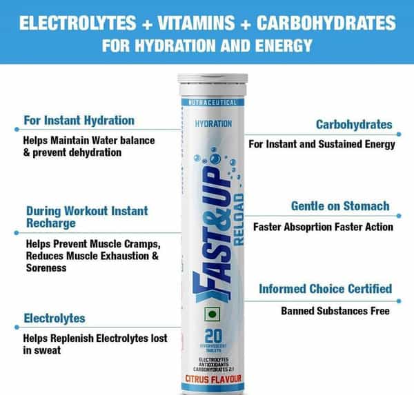 Fast & Up Reload Citrus Effervescent Tablets Bottle Of 20
