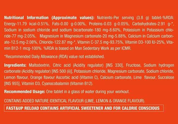 Fast & Up Reload Citrus Effervescent Tablets Bottle Of 20