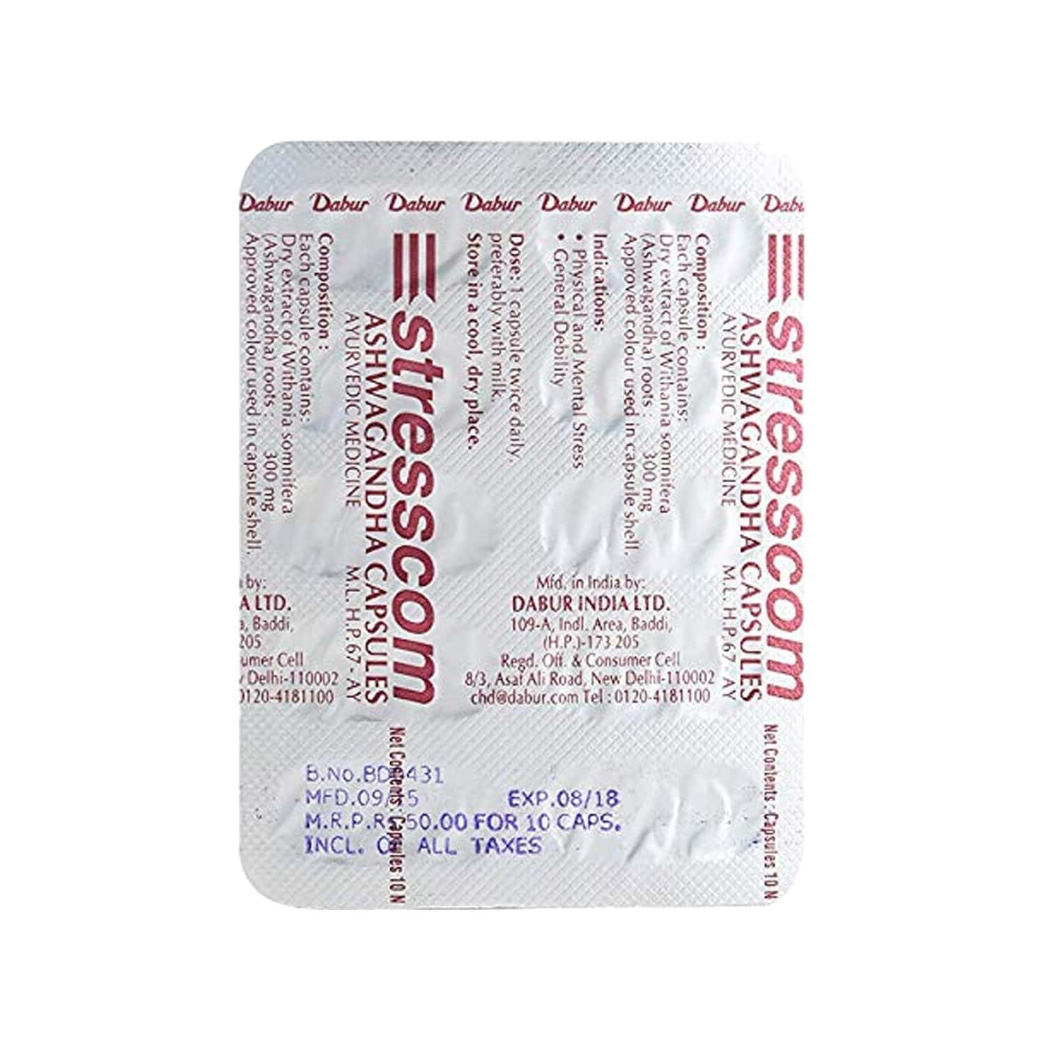 Buy DABUR STRESSCOM 120 CAPS Online & Get Upto 60% OFF at PharmEasy