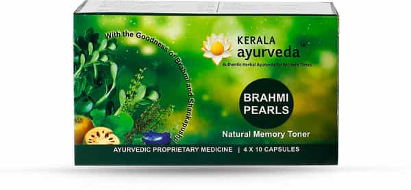 Kerala Ayurveda Brahmi Pearls Memory Improvement Capsules Box Of 40