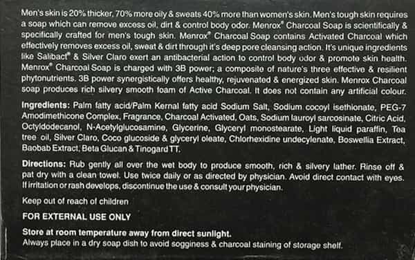 Menrox Charcoal Soap 100Gm