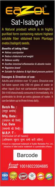 Eazol Sat - Isabgol Constipation Powder Box Of 200 G