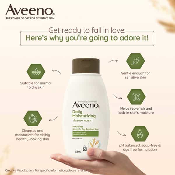 Aveeno Active Naturals Daily Moisturising Body Wash 354Ml
