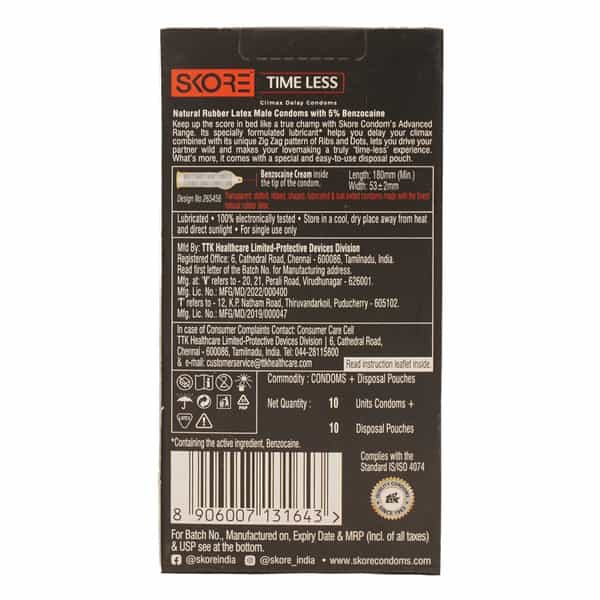 Skore Time Less - Climax Delay Condoms 10'S