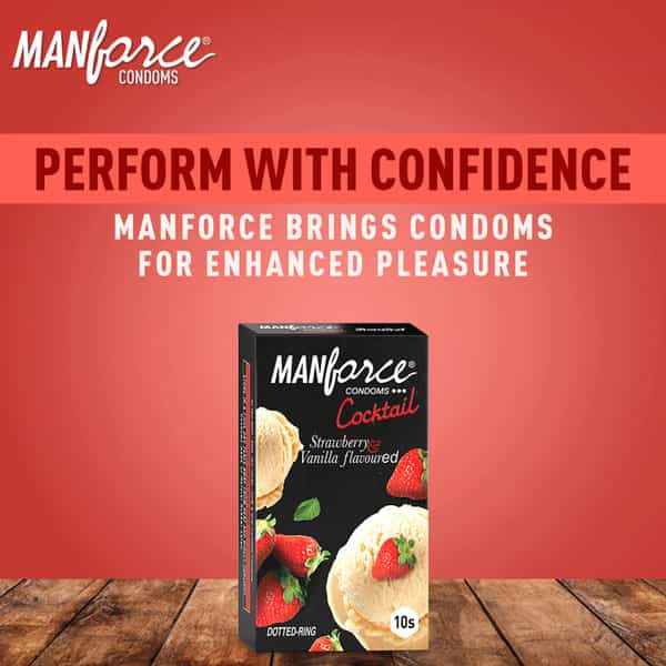 Manforce Cocktail Strawberry & Vanilla Flavoured | 10 Condoms