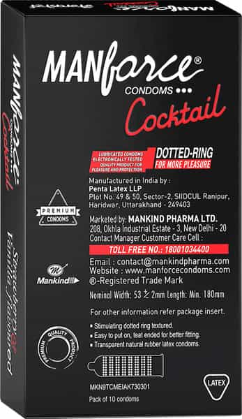 Manforce Cocktail Strawberry & Vanilla Flavoured | 10 Condoms