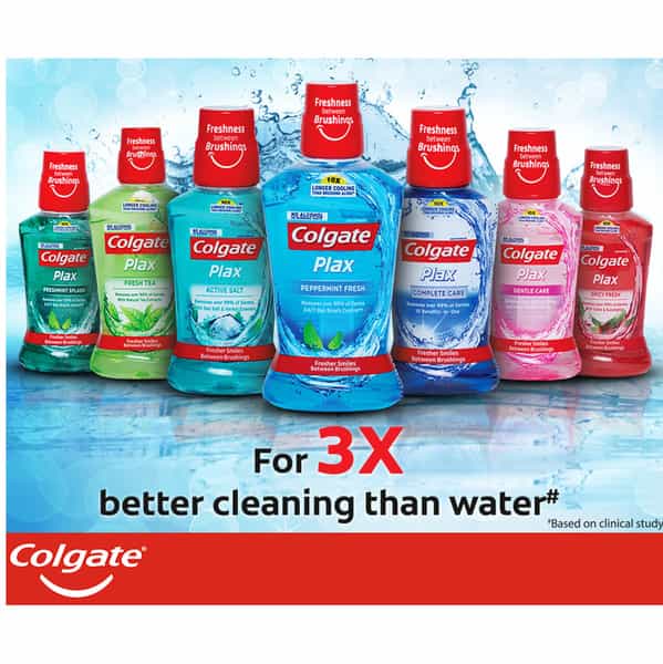 Colgate Plax Peppermint Alcohol-Free Mouthwash Bottle Of 250 Ml