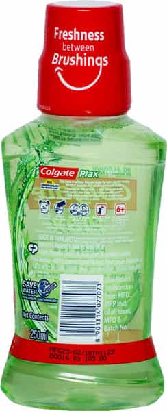 Colgate Plax Fresh Tea Alcohol-Free Mouthwash Bottle Of 250 Ml