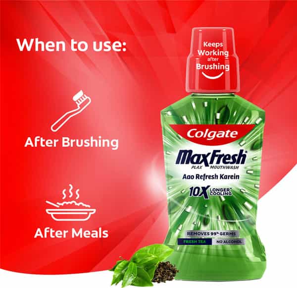 Colgate Plax Fresh Tea Alcohol-Free Mouthwash Bottle Of 250 Ml