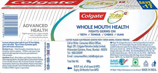 Colgate Toothpaste-Total Advance Health - 185 G - Advanced Protection