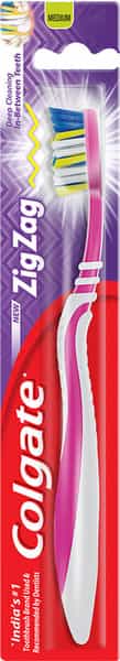 Colgate Zigzag Medium Bristle Toothbrush - 1 Pc