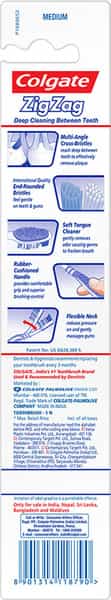 Colgate Zigzag Medium Bristle Toothbrush - 1 Pc