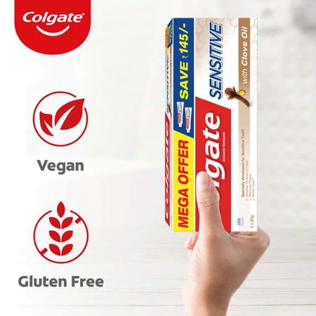 Colgate Sensitive Toothpaste With Clove Oil - 2 X 80g