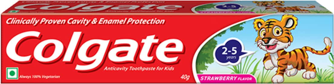 Colgate Anticavity Toothpaste For Kids (2-5 Years) Strawberry Flavour 40 Gm