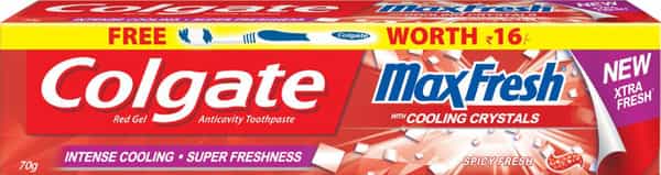 Colgate Maxfresh Red Gel Toothpaste- 70 G With Free Toothbrush