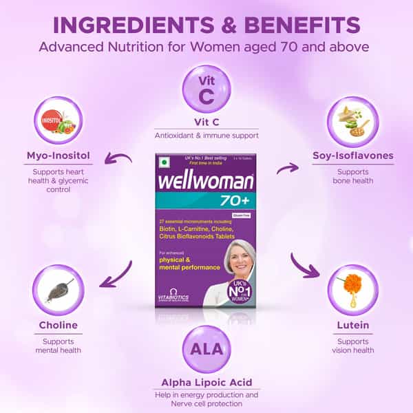 Wellwoman 70+ Health Supplement For Women Box Of 30 Tablets