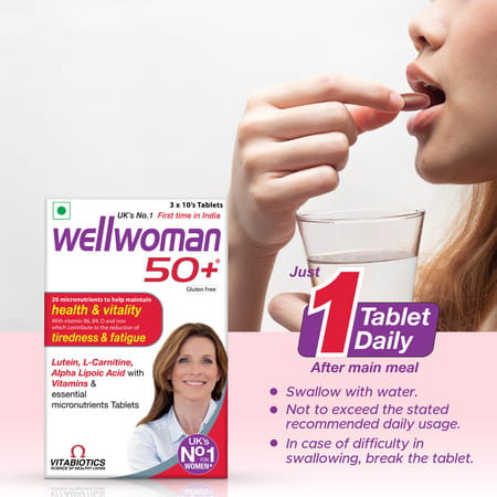 Wellwoman 50+ Health Supplement Tablets (26 Vitamins And Minerals) Box Of 30