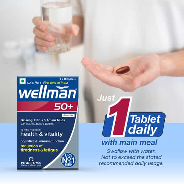 Wellman 50+ Health Supplement Tablets Box Of 30