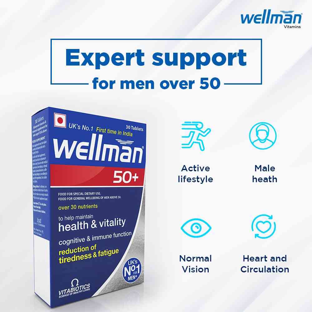 Buy Wellman 50+ Health Supplements (More Than 30 Nutrients) 30