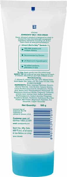 Johnson's Baby Milk And Rice Cream - 100G