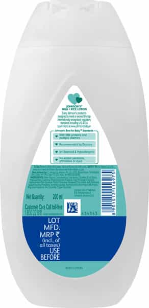 Johnson's Baby Milk And Rice Lotion Bottle Of 200 Ml