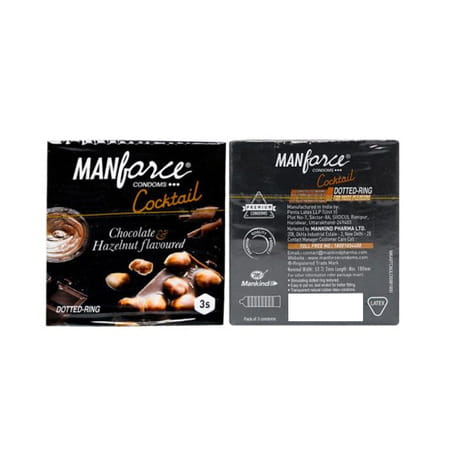 Manforce Cocktail Chocolate & Hazelnut Flavoured Condom 3 Nos