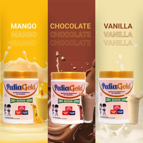 Pediagold | Sucrose-Free Nutrition Drink For Children | 400G | Vanilla Flavour