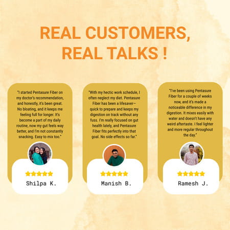 Pentasure Fiber | Soluble Prebiotic Fiber Supplement Powder | 100 Gm