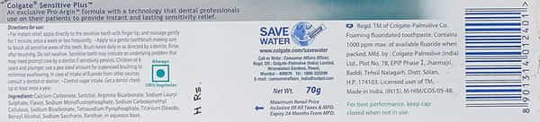 Colgate Sensitive Plus Anticavity Toothpaste 70G