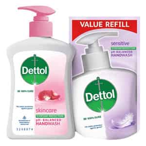 Dettol Skincare Handwash Bottle 200ml (free Sensitive Refill 175ml) 375 Ml