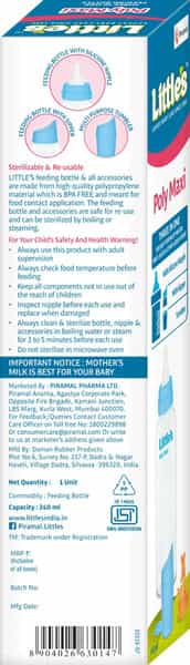 Littles Poly Maxi Feeding | 3 In 1 Bpa Free Bottle -240Ml