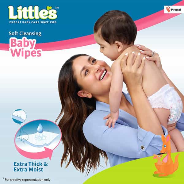 Little's Soft Cleansing Baby Wipes With Aloe Vera Jojoba Oil And Vitamin E - 80 Wipes