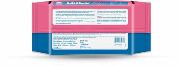 Little's Soft Cleansing Baby Wipes With Aloe Vera Jojoba Oil And Vitamin E - 80 Wipes