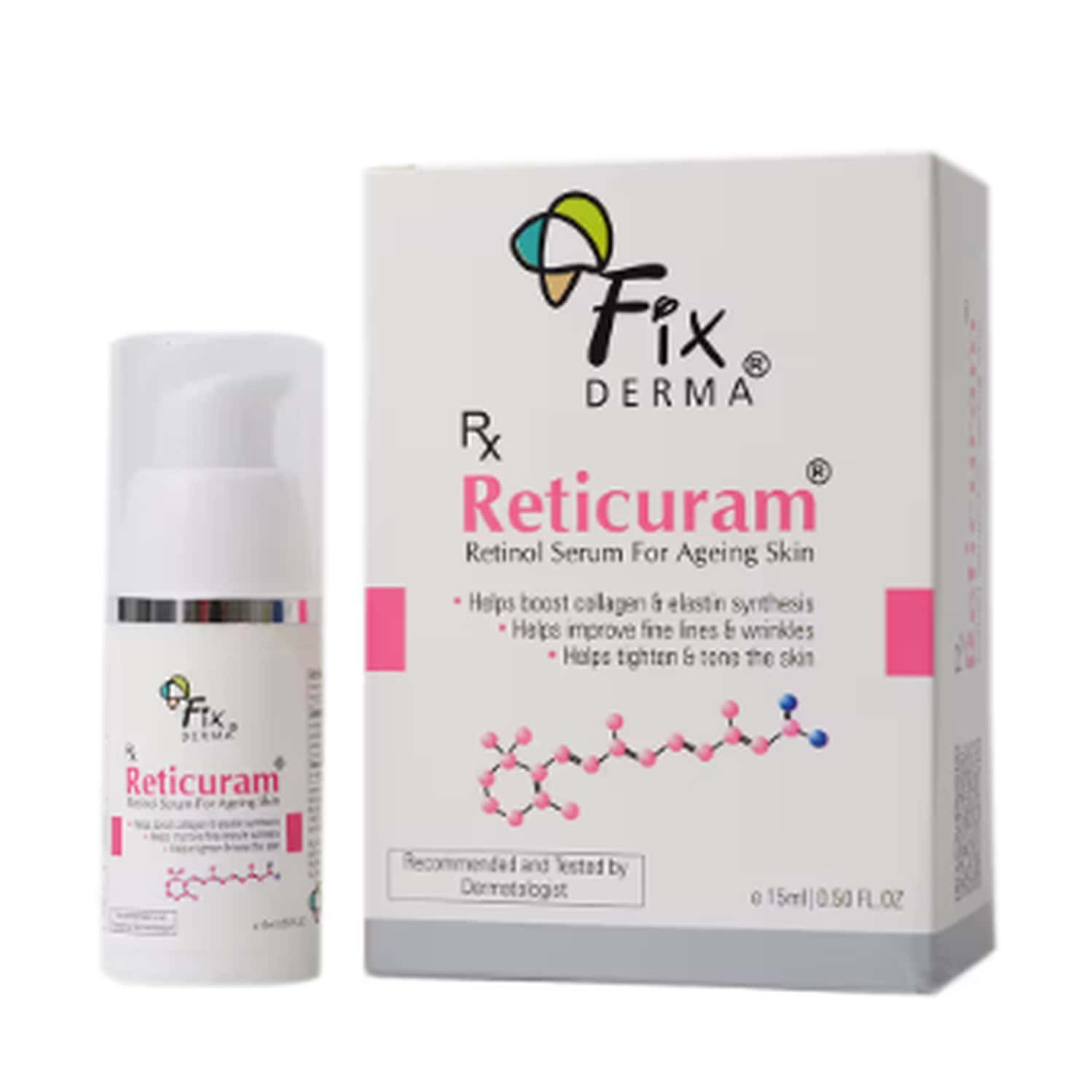 Fixderma 0.05% Pure Retinol Reticuram Face Serum For Anti Aging - 15ml