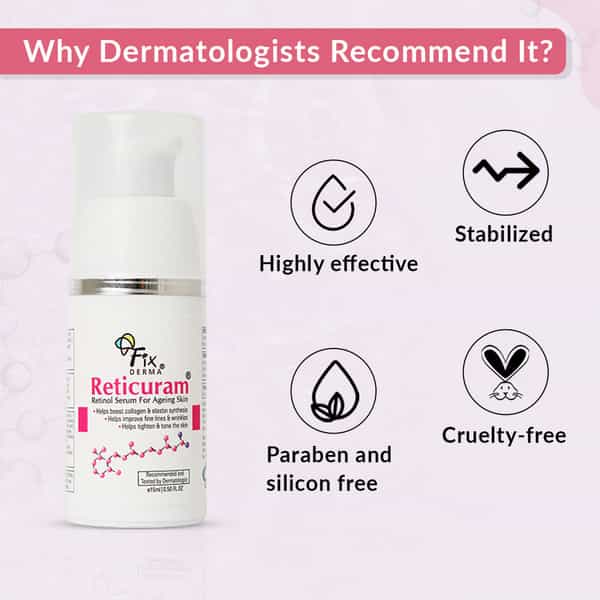 Fixderma 0.05% Pure Retinol Reticuram Face Serum For Anti Aging - 15Ml