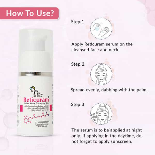 Fixderma 0.05% Pure Retinol Reticuram Face Serum For Anti Aging - 15Ml