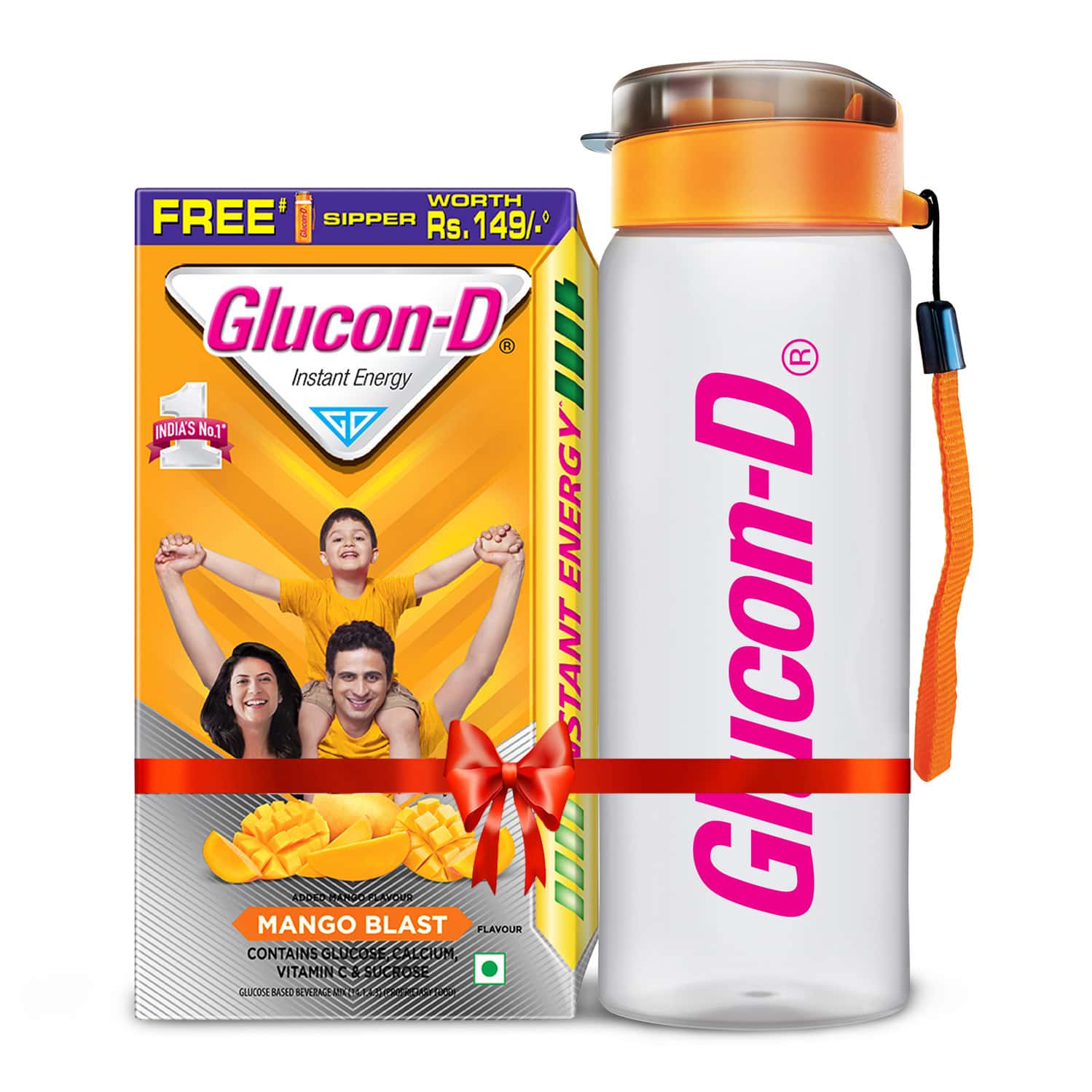 Glucon-D Mango Blast Glucose Powder With Free Sipper 1kg Refill