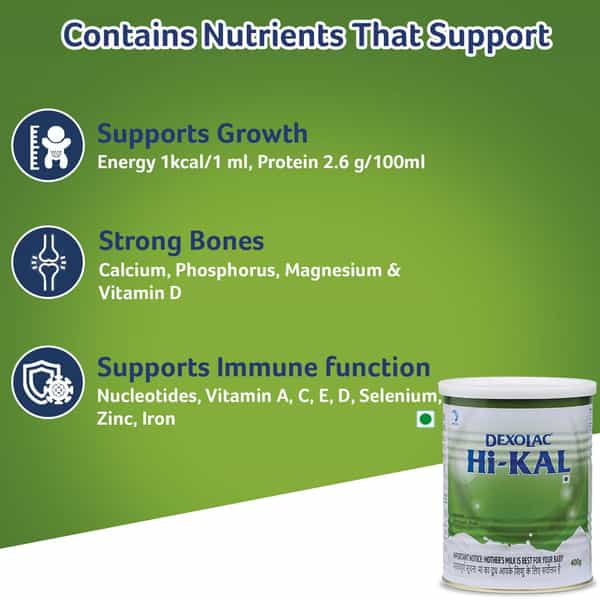 Dexolac Hi Kal | Infant Formula | Powder | Tin 400 Gm