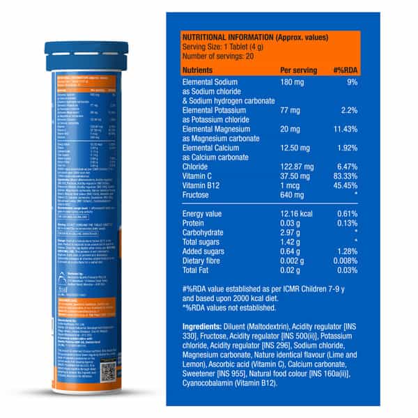Fast&Up Reload Hydration With Electrolytes- 20 Effervescent Tablets -Lime&Lemon