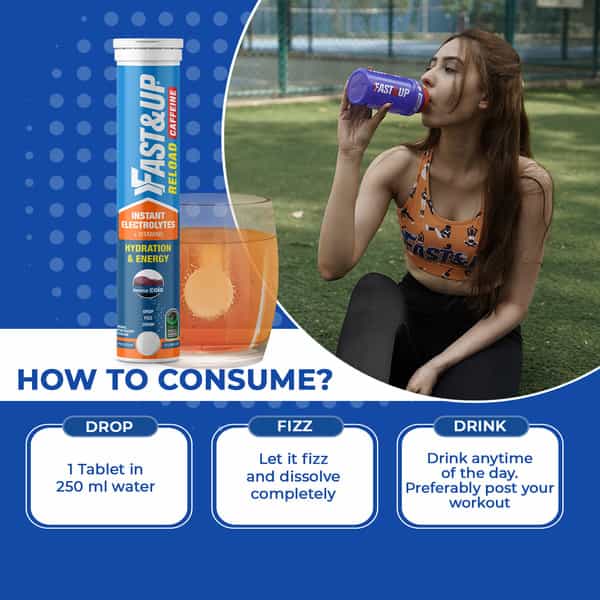 Fast&Up Reload+Caffeine Hydration With Electrolytes-20 Effervescent Tablets - Cola