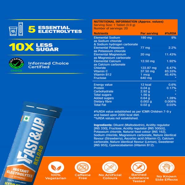 Fast&Up Reload Berry Effervescent Tablets Strip Of 80