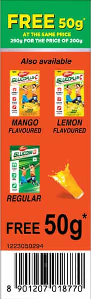 Dabur Glucoplus C - Orange 200 Gm Get 50 Gm Free