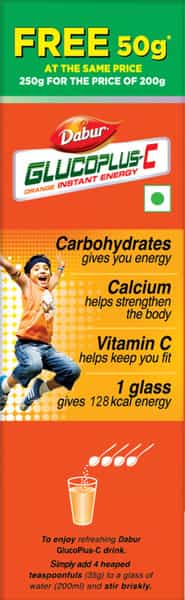 Dabur Glucoplus C - Orange 200 Gm Get 50 Gm Free