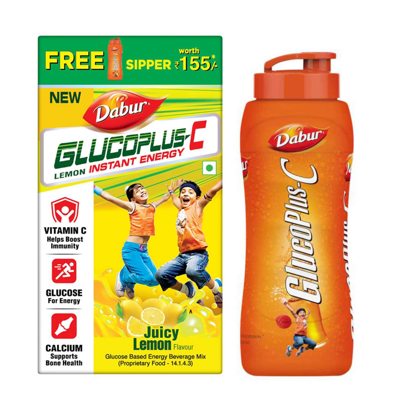 Dabur Glucoplus C - Lemon 1 Kg (Get Sipper Free)