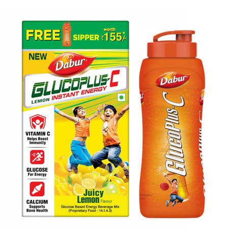 Dabur Glucoplus C - Lemon 1 Kg (Get Sipper Free)