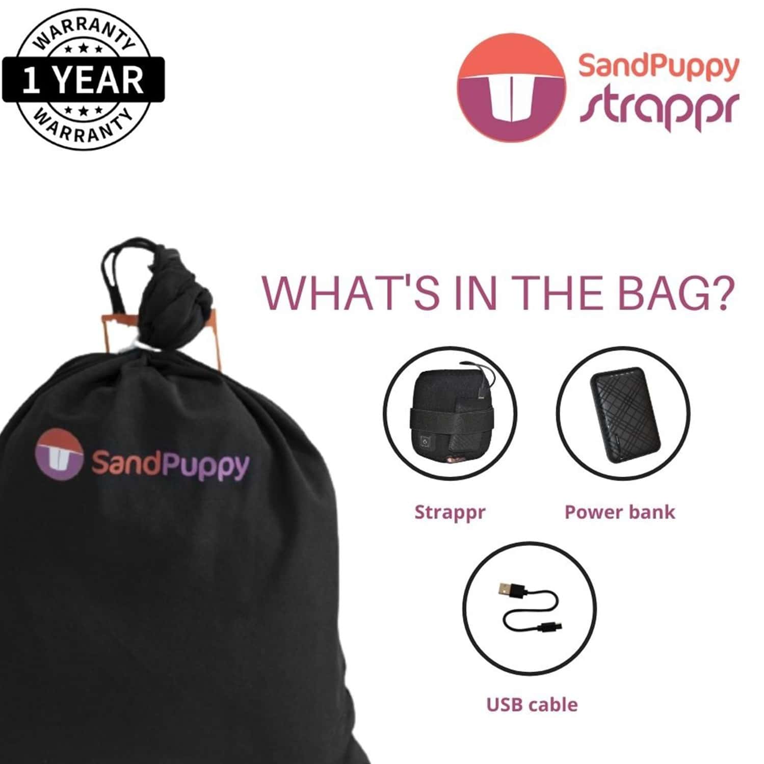 Buy SANDPUPPY STRAPPR (MEDIUM) WIRELESS HEATING PAD FOR KNEE PAIN